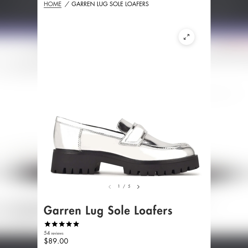 Nine West Garren Silver Lug Sole Loafers